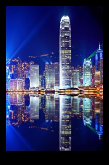 المناظر الليلية: مناظر المدينة مضاءة في الظلام